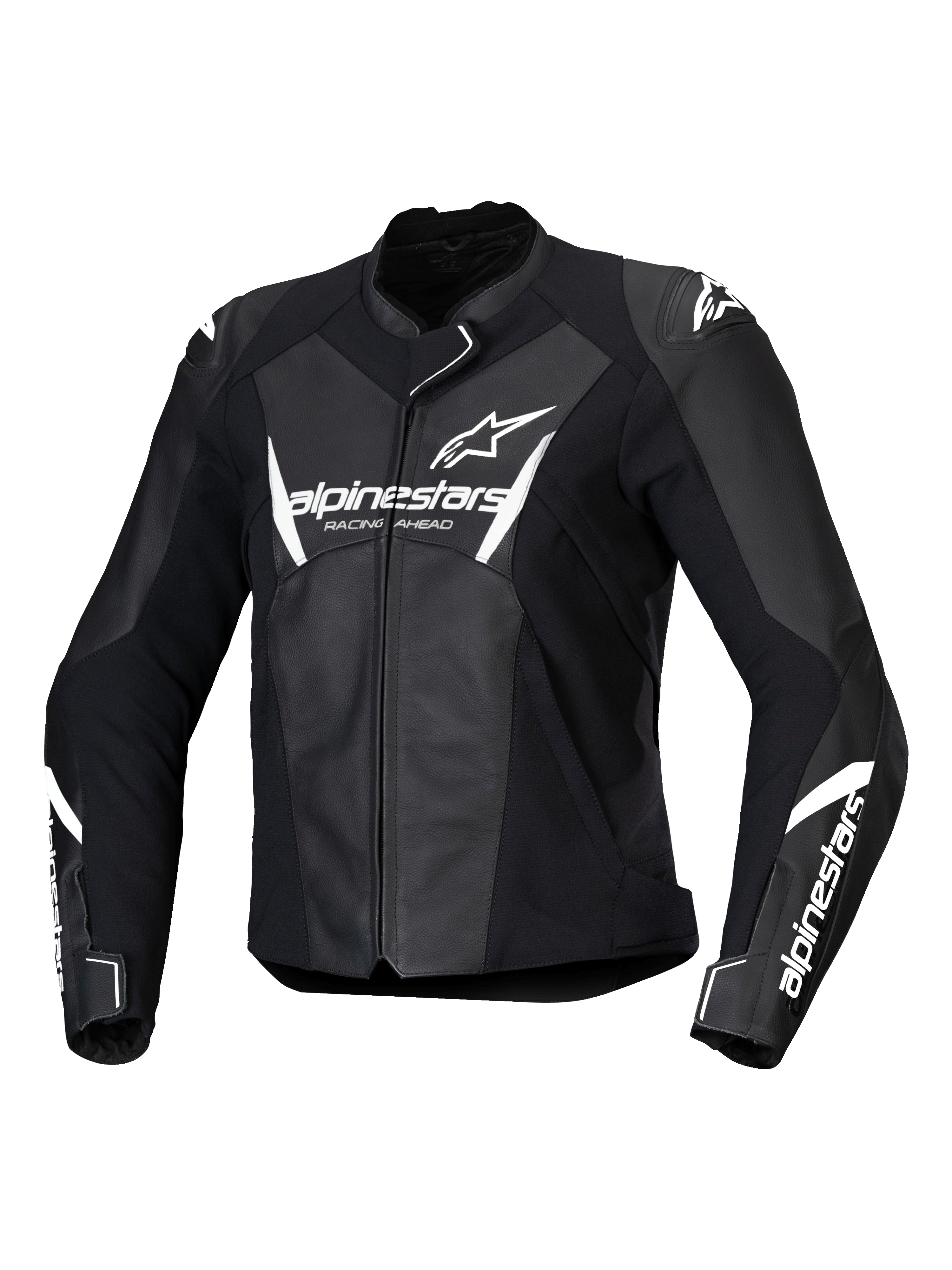 Woman Stella Faster V3 Leather Jacket - Black RACING/SPORT Leather