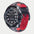 Tech Watch 3H Black Leather-Black/Red