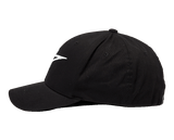Alpinestars Ageless Curve Hat, Curved Bill Baseball Cap, Black with White 3D Embroidered Logo, Side Profile View, Twill Fabric, Casual Sportswear Style