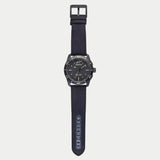 Tech Watch 3H Matt Black Leather-Black Matte/Black