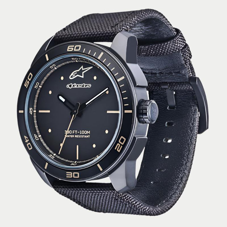 Tech Watch 3H Matt Black Leather-Black Matte/Black