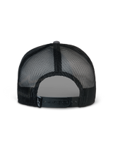 Alpinestars Corp Trucker Hat, Gray and Black, back view featuring black mesh panels and an adjustable snapback closure, small white star logo on a black rear tag, casual sportswear headwear