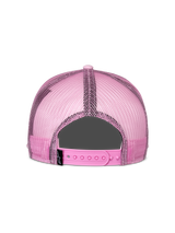 Alpinestars Corp Trucker Hat, Pink, Rear View, featuring pink mesh back panels and adjustable snapback closure, casual motorsport-inspired headwear