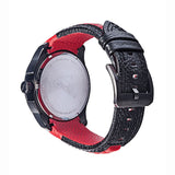 Tech Watch 3H Black Leather-Black/Red