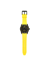 Alpinestars Tech Watch 3H, motorsport watch with a black case and vibrant yellow strap, water-resistant timepiece featuring a bold analog dial and durable design