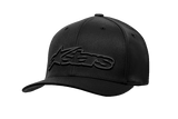 Alpinestars Blaze Flexfit Hat, Black Baseball Cap, Embossed Stars Logo, Curved Brim, Structured Six-Panel Design with Ventilation Holes