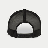 Alpinestars Flag Snapback Hat, Military Black, back view featuring black stretch mesh panels and adjustable plastic snapback closure, casual streetwear accessory