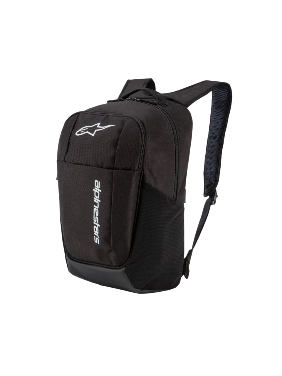 Alpinestars GFX V2 Backpack, Black sportswear bag with white branding, side mesh pockets, and durable polyester.