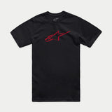 Alpinestars Ageless Shadow CSF Tee, Short Sleeve T-Shirt, Black, Red Ageless Shadow Logo Graphic on Chest, Casual Sportswear