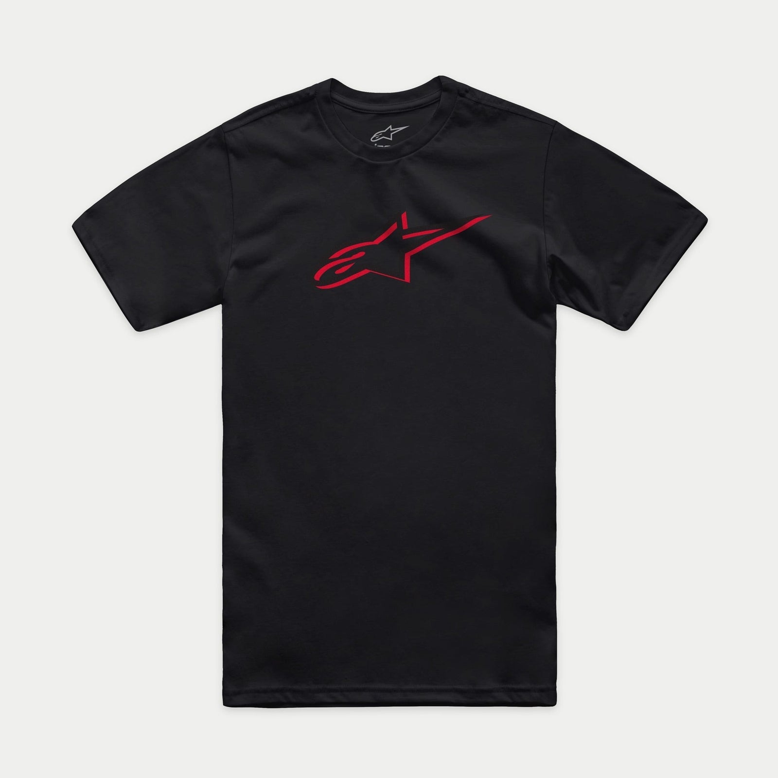 Alpinestars Ageless Shadow CSF Tee, Short Sleeve T-Shirt, Black, Red Ageless Shadow Logo Graphic on Chest, Casual Sportswear