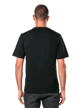 Alpinestars Always 2.0 CSF Tee, Short Sleeve T-Shirt, Black, Rear view showing plain back design, worn by model, Casual Motorsport Streetwear