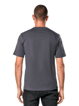 Alpinestars Always 2.0 CSF Tee, Short Sleeve T-Shirt, Charcoal Black Blue, back view, casual motorsport-inspired streetwear