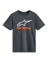 Alpinestars Always 2.0 CSF Tee, Short Sleeve T-Shirt, Charcoal, Large white Alpinestars logo with orange brand name, Casual Motorsport Streetwear