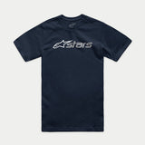 Alpinestars Blaze 2.0 CSF Tee, Short Sleeve T-Shirt, Navy, White and Grey Blaze 2.0 Logo Graphic, Casual Motorsport Streetwear