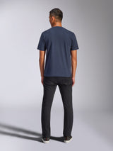 Alpinestars Blaze 2.0 CSF Tee, Short Sleeve T-Shirt, Navy Blue, Rear View, worn with black pants, casual motorsport streetwear