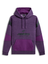 Alpinestars Perpetuate Hoodie, Purple Sportswear Pullover Fleece Hoodie with Front Logo Graphic, Kangaroo Pocket, and Fabric Blocking