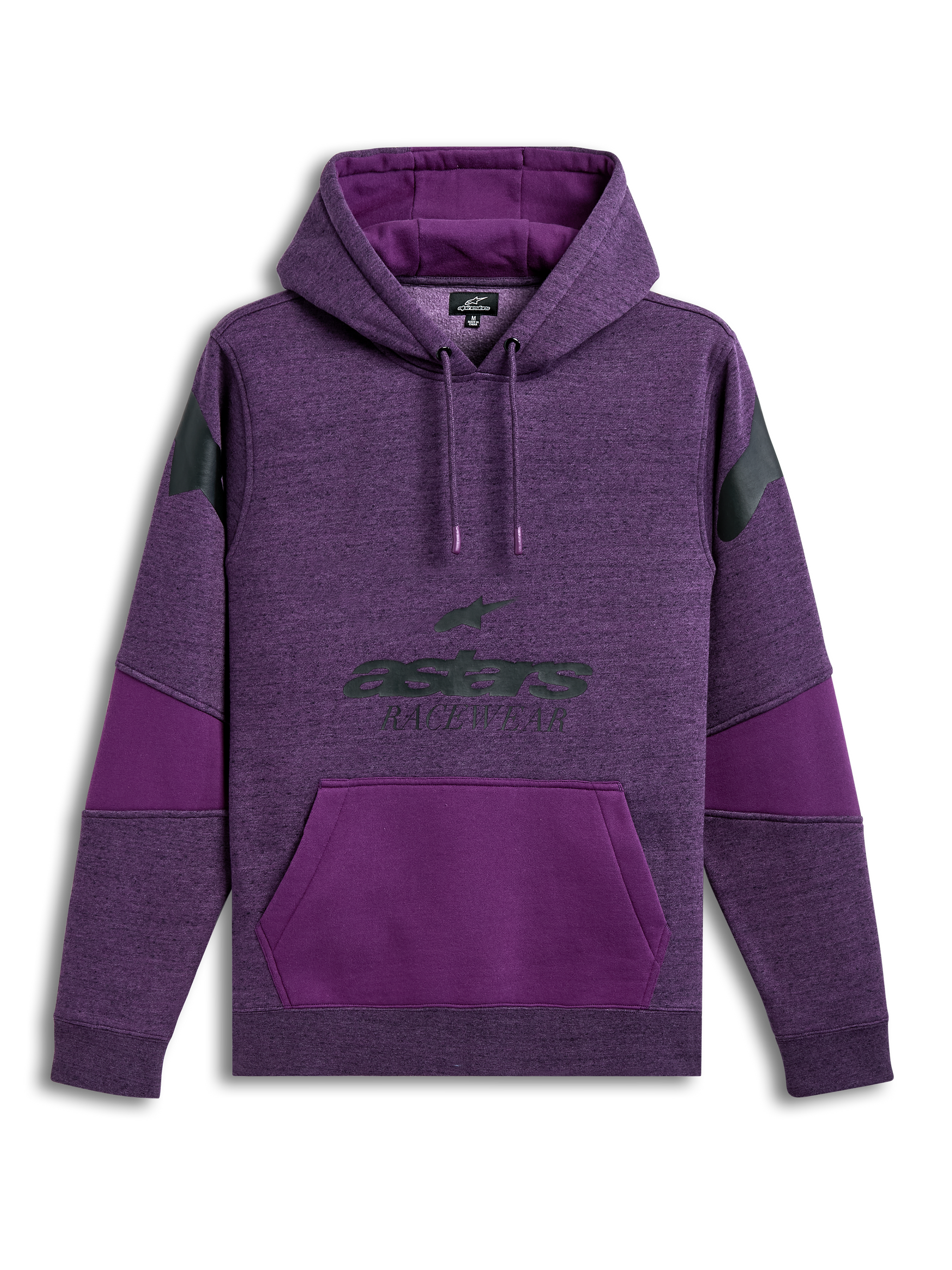 Alpinestars Perpetuate Hoodie, Purple Sportswear Pullover Fleece Hoodie with Front Logo Graphic, Kangaroo Pocket, and Fabric Blocking