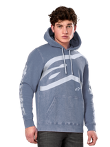 Alpinestars Unbound Hoodie, Blue with White Graphic Design, Unisex Streetwear, Kangaroo Pocket, Soft Textured Fabric