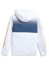 Alpinestars Specter Hoodie, White sportswear pullover fleece with gradation fade print and hood, back view