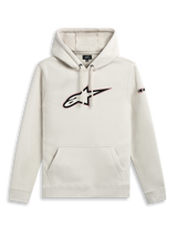Alpinestars Insignia Hoodie, Off White casual pullover sweatshirt with kangaroo pocket and front logo graphic