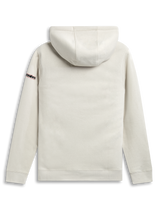 Alpinestars Insignia Hoodie, Off White sportswear pullover hoodie, back view featuring self-lined hood and sleeve logo detail