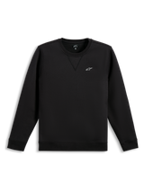 Alpinestars Positive Crew, Black Sportswear Pullover Sweatshirt with a white chest logo graphic and ribbed cuffs and hem
