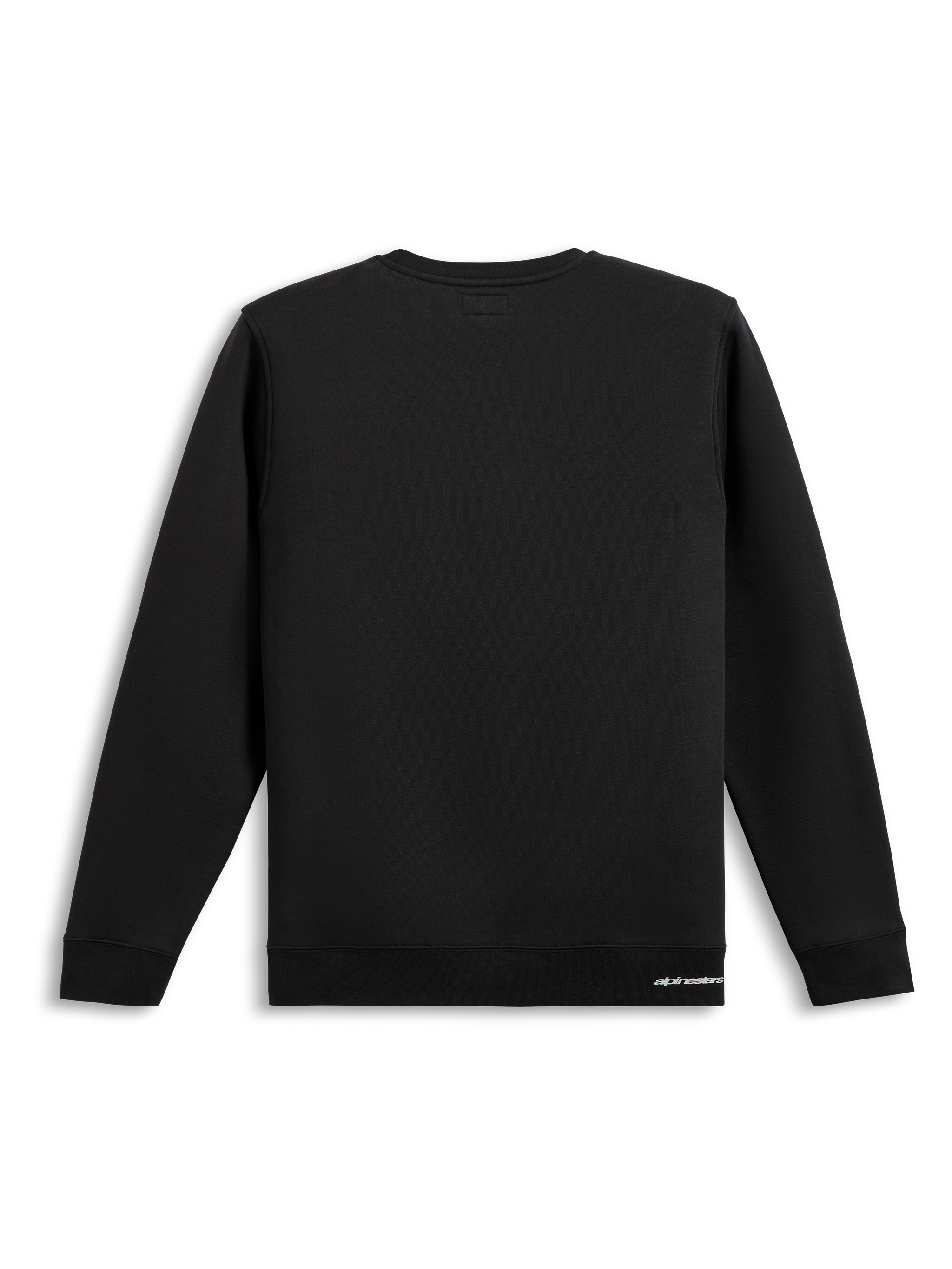 Alpinestars Positive Crew, Black Sportswear Sweatshirt, rear view showcasing a clean cotton-blend pullover design with ribbed hem and cuffs