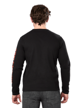 Alpinestars Committed CSF Tee, Long Sleeve T-Shirt, Black, Back view showing red Alpinestars sleeve branding, Casual Motorsport Streetwear