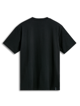 Alpinestars Semicircle CSF Tee, Short Sleeve T-Shirt, Black, back view showing plain fabric and small brand tag on the bottom hem, casual motorsport streetwear
