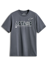 Alpinestars Cereal CSF Tee, Short Sleeve T-Shirt, Charcoal, white geometric ASTARS logo with Premium Racewear text, casual motorsport streetwear