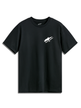 Alpinestars Formulate CSF Tee, Short Sleeve T-Shirt, Black, White Astars Logo on front chest, Casual Motorsport Sportswear