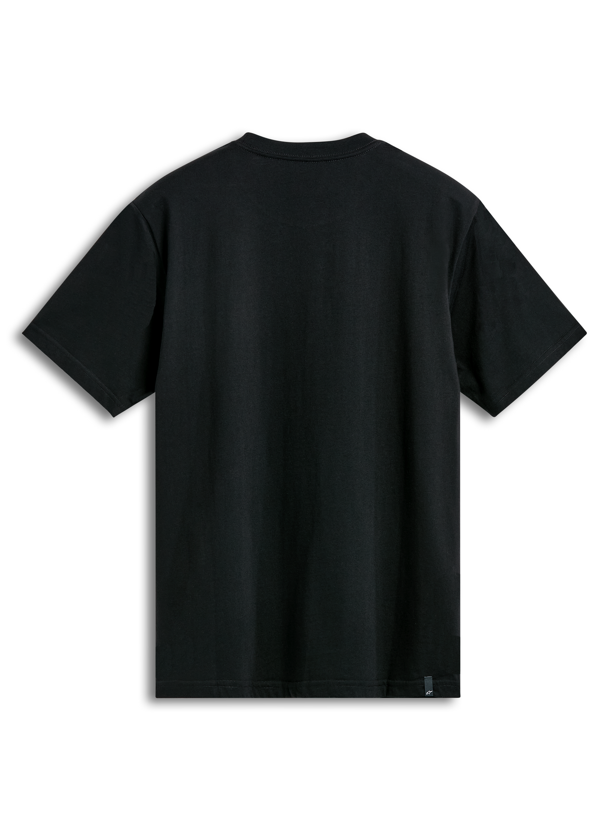 Alpinestars Dot Carbon Csf T-Shirt, black short sleeve sportswear tee, back view showing external labeling