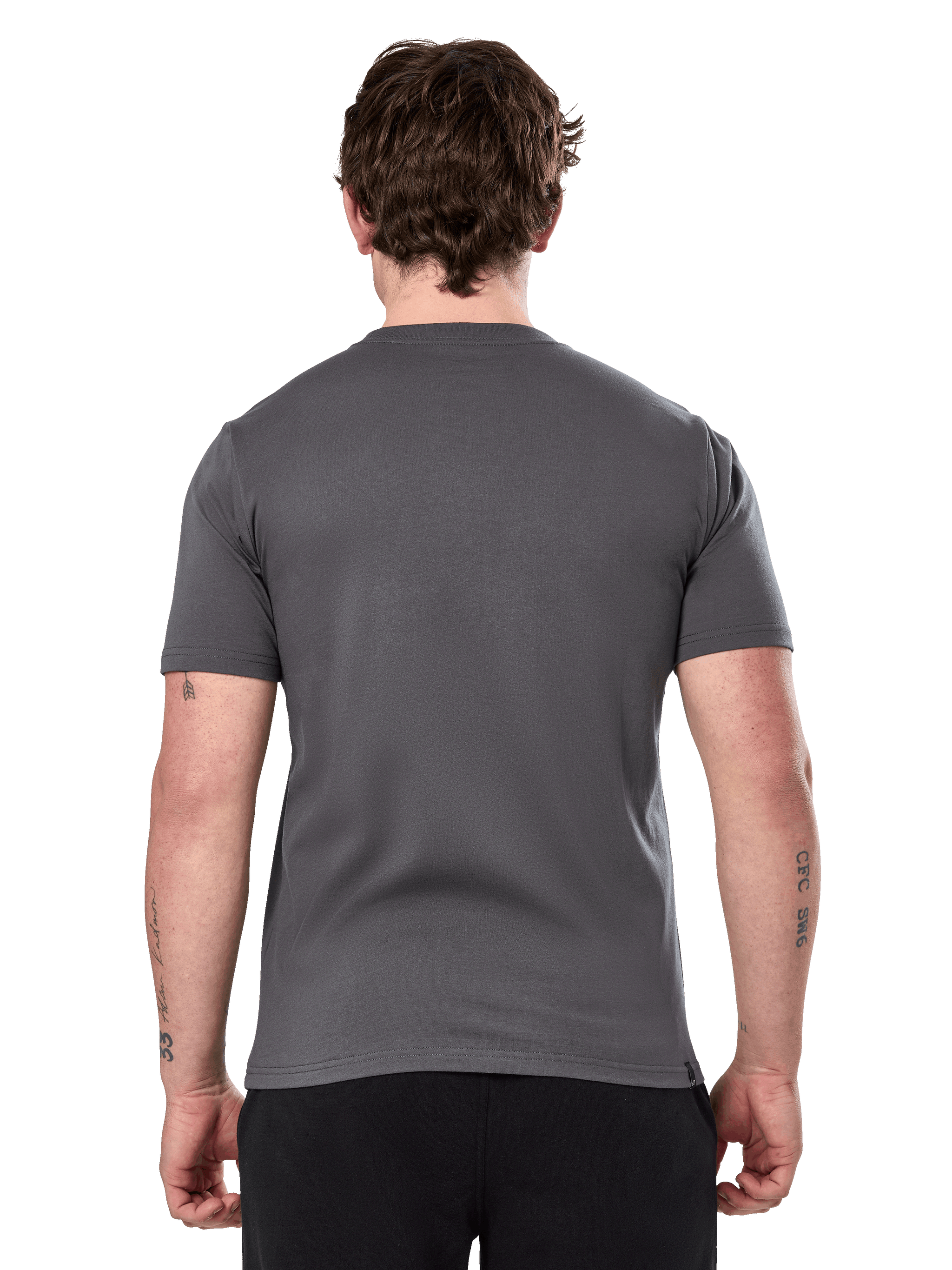 Alpinestars Prevail Csf Tee, Short Sleeve T-Shirt, Charcoal, plain back view, casual motorsport-inspired streetwear