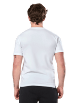 Alpinestars Prevail CSF Tee, Short Sleeve T-Shirt, White, Back View, worn with black pants, casual motorsport streetwear