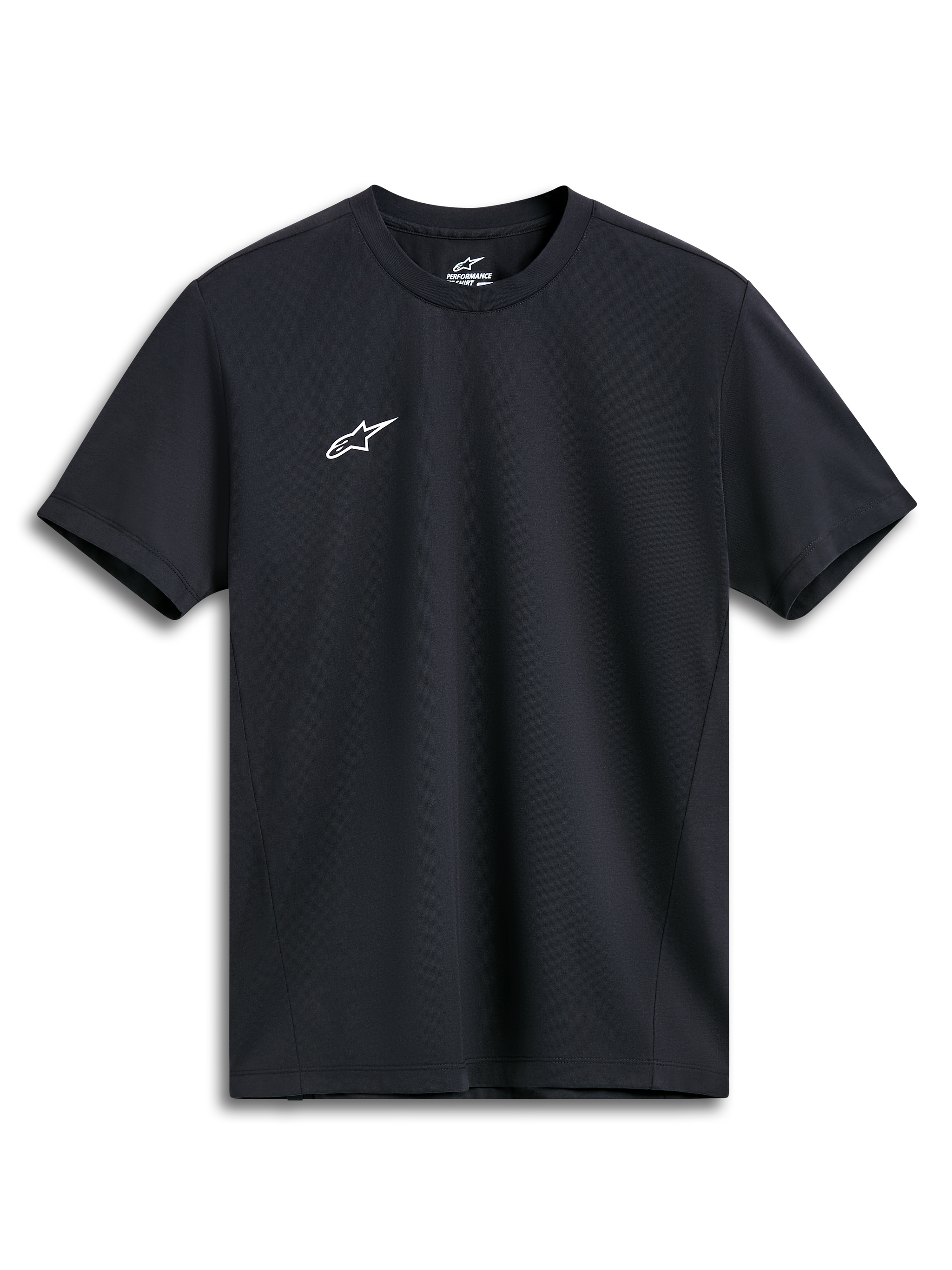 Alpinestars Point Performance Tee, Short Sleeve T-Shirt, Black, Small White Astars Logo on Chest, Performance Sportswear