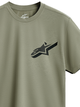 Alpinestars Attrition Performance Tee, Short Sleeve T-Shirt, Light Green, Black Astars Logo with textured pattern on chest, sustainable moisture-wicking performance fabric