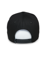Alpinestars Committed Hat, Black Snapback Hat, back view featuring adjustable snap closure and small woven label, structured crown, casual motorsport-inspired headwear