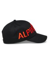 Alpinestars Committed Hat, Black Snapback Baseball Cap, Large Red Flat Embroidered Logo, Curved Bill and Structured Crown, Casual Sportswear Accessory