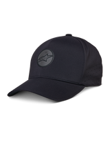 Alpinestars Apex Hat, Black Baseball Cap, Curved Brim, Reflective Circular Star Logo, Perforated Side Panels for Ventilation, Performance Sportswear Headwear
