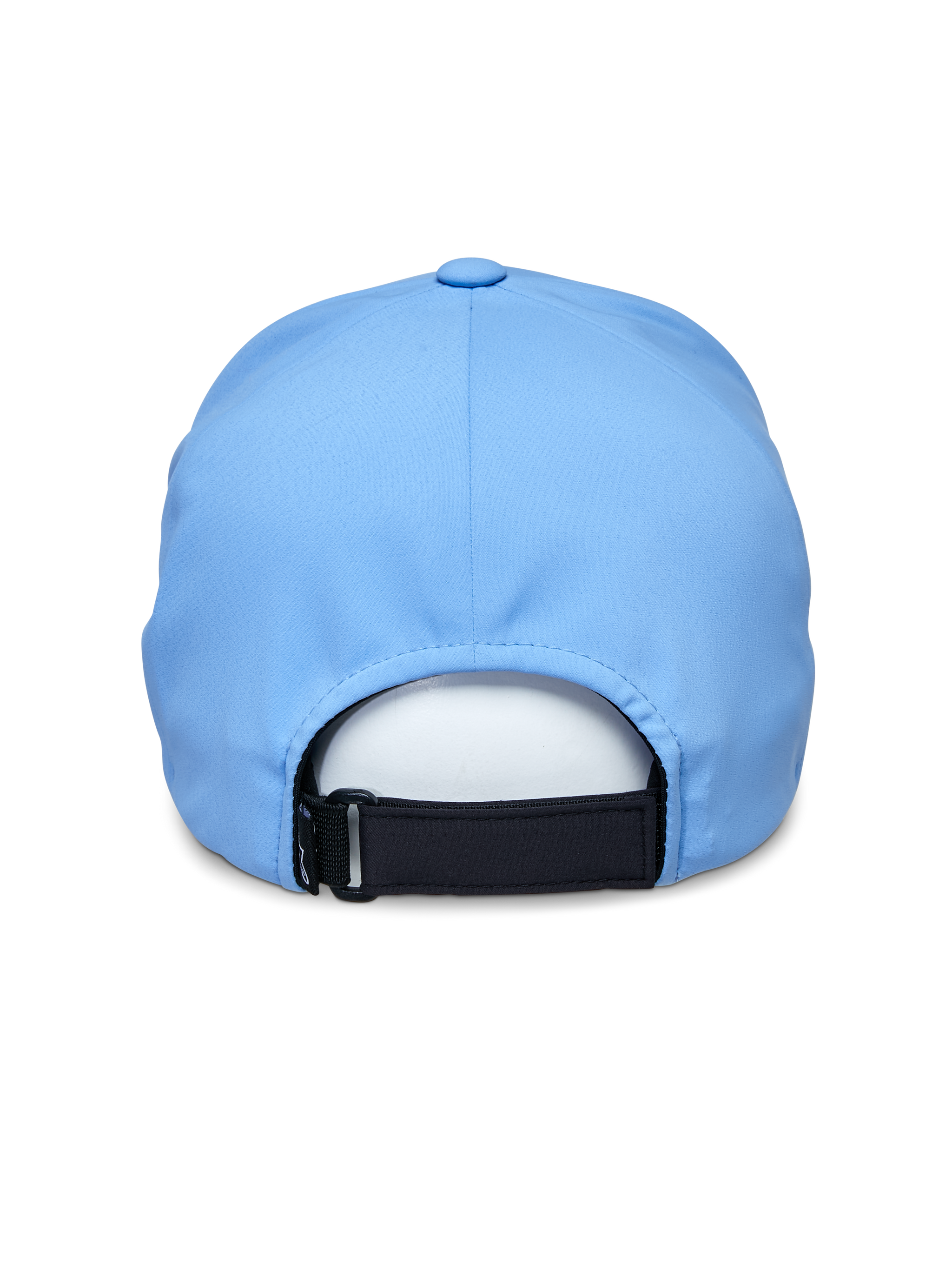Alpinestars Apex Hat, Blue, rear view showing black adjustable Velcro strap, smooth stitchless crown construction, technical moisture-wicking fabric, performance sportswear hat
