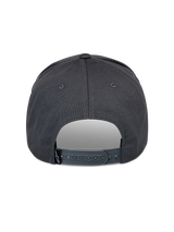 Alpinestars Lucid Snapback Hat, Charcoal Gray, back view showing adjustable plastic snapback closure and small black logo tag, structured crown, casual motorsport-inspired headwear