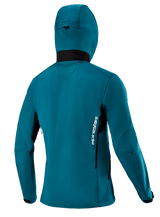 Alpinestars Nevada 2 Thermal Jacket, Men's MTB Jacket, Dark Teal, windproof softshell with a helmet-compatible storm hood.