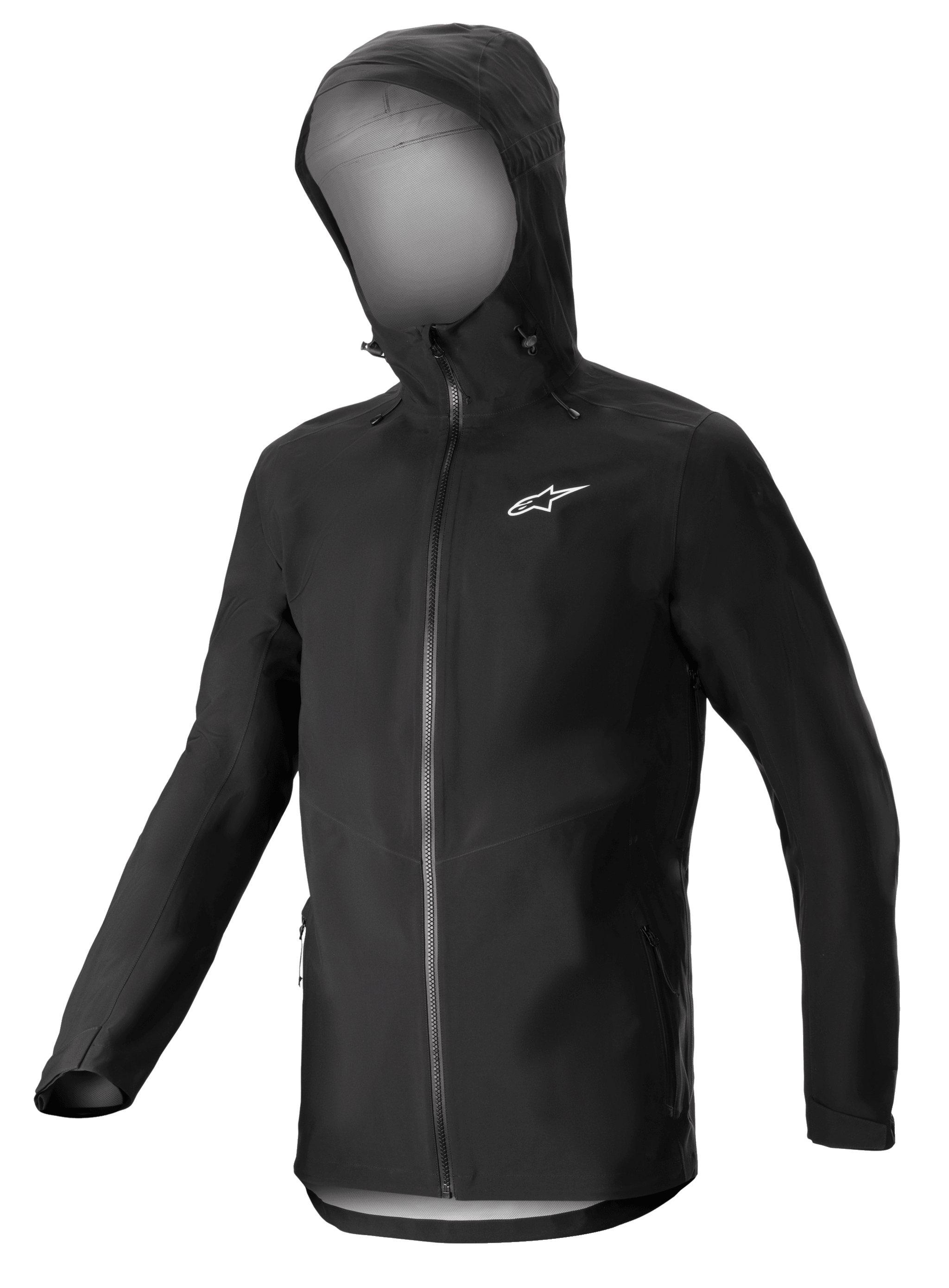 Alpinestars Sierra Waterproof Jacket, Charcoal Gray men's MTB cycling shell with helmet-compatible hood and taped seams.