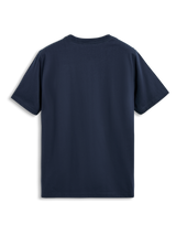 Alpinestars Collared CSF Tee, Short Sleeve T-Shirt, Navy Blue, back view, plain performance jersey fabric, casual motorsport-inspired sportswear