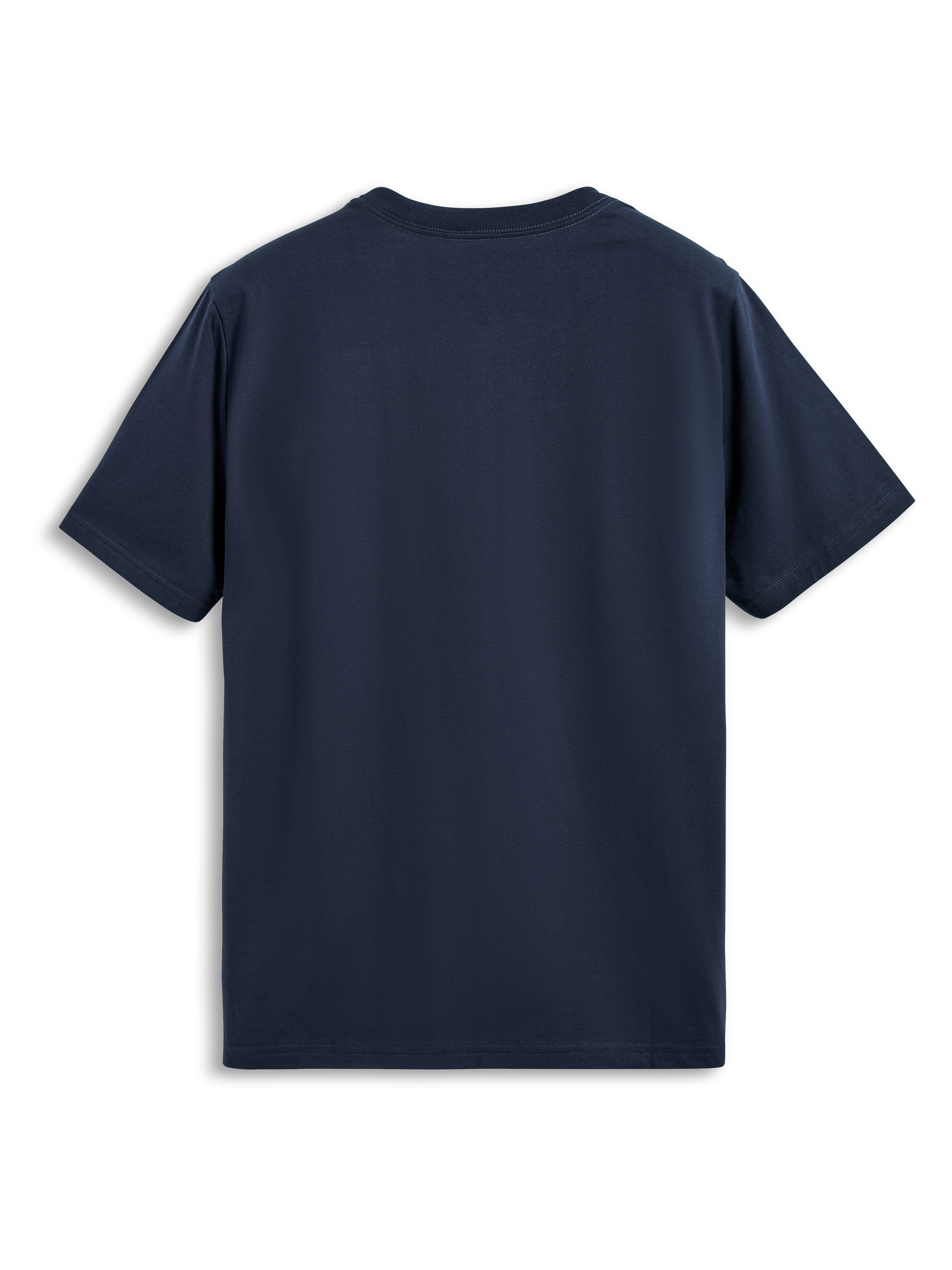 Alpinestars Collared CSF Tee, Short Sleeve T-Shirt, Navy Blue, back view, plain performance jersey fabric, casual motorsport-inspired sportswear
