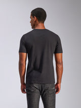 Alpinestars Tech Boot CSF T-Shirt, black casual motorsport streetwear, cotton blend, back view on model.
