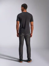 Alpinestars Tech Boot CSF T-Shirt, black casual motorsport sportswear, soft cotton blend, back view on model.
