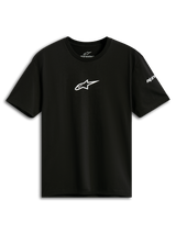Alpinestars Frontal CSF Tee, Short Sleeve T-Shirt, Black, White Astars Logo on Chest, Casual Performance Sportswear