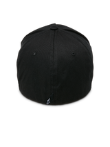 Alpinestars Ride Sonic Hat, Black and White, rear view featuring structured crown and flex-back construction, small white star logo tag, casual motorsport-inspired headwear
