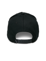 Alpinestars Ageless Snapback Hat, Black, rear view featuring adjustable snapback closure, small woven label with star logo, structured crown in cotton twill, casual motorsport-inspired headwear